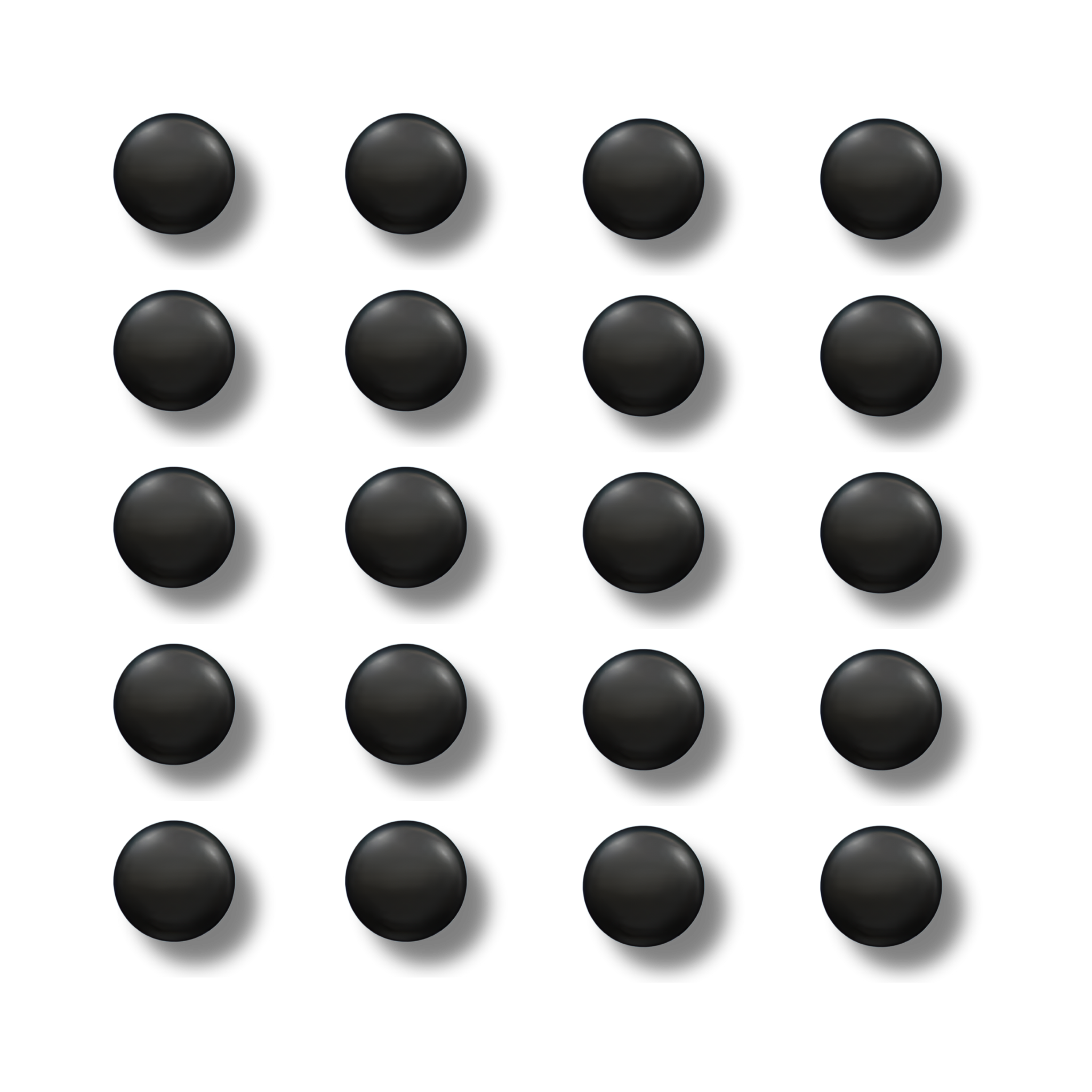 Et sæt af 20 styk løse glass skates i sort farve der passer universalt til gaming mus