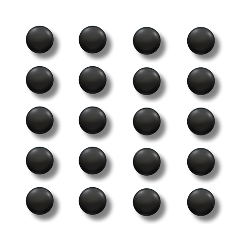 Et sæt af 20 styk løse glass skates i sort farve der passer universalt til gaming mus