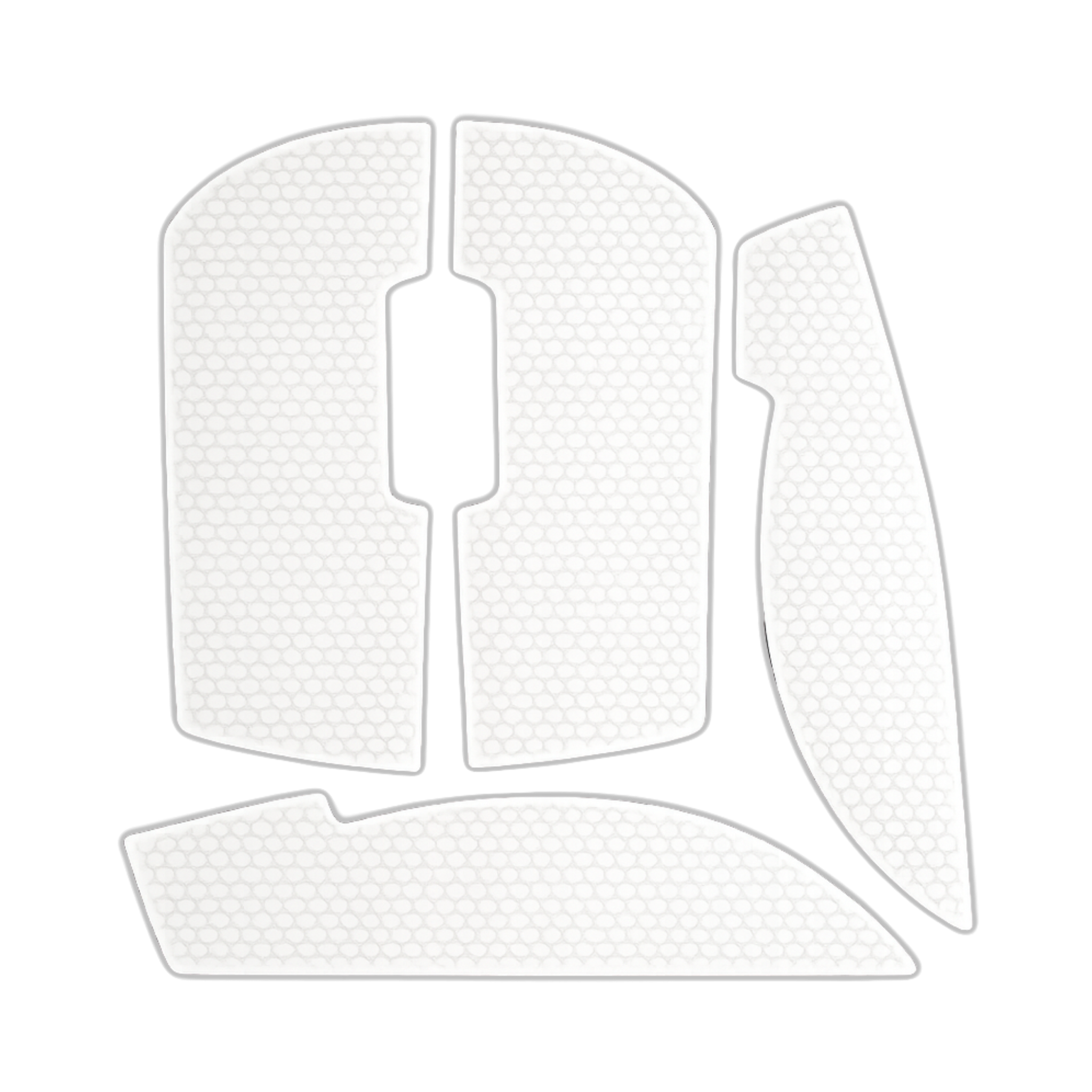 Et ensfarvet hvidt sæt grip tapes der passer til gaming mus i samme størrelse som Logitech G Pro Wireless