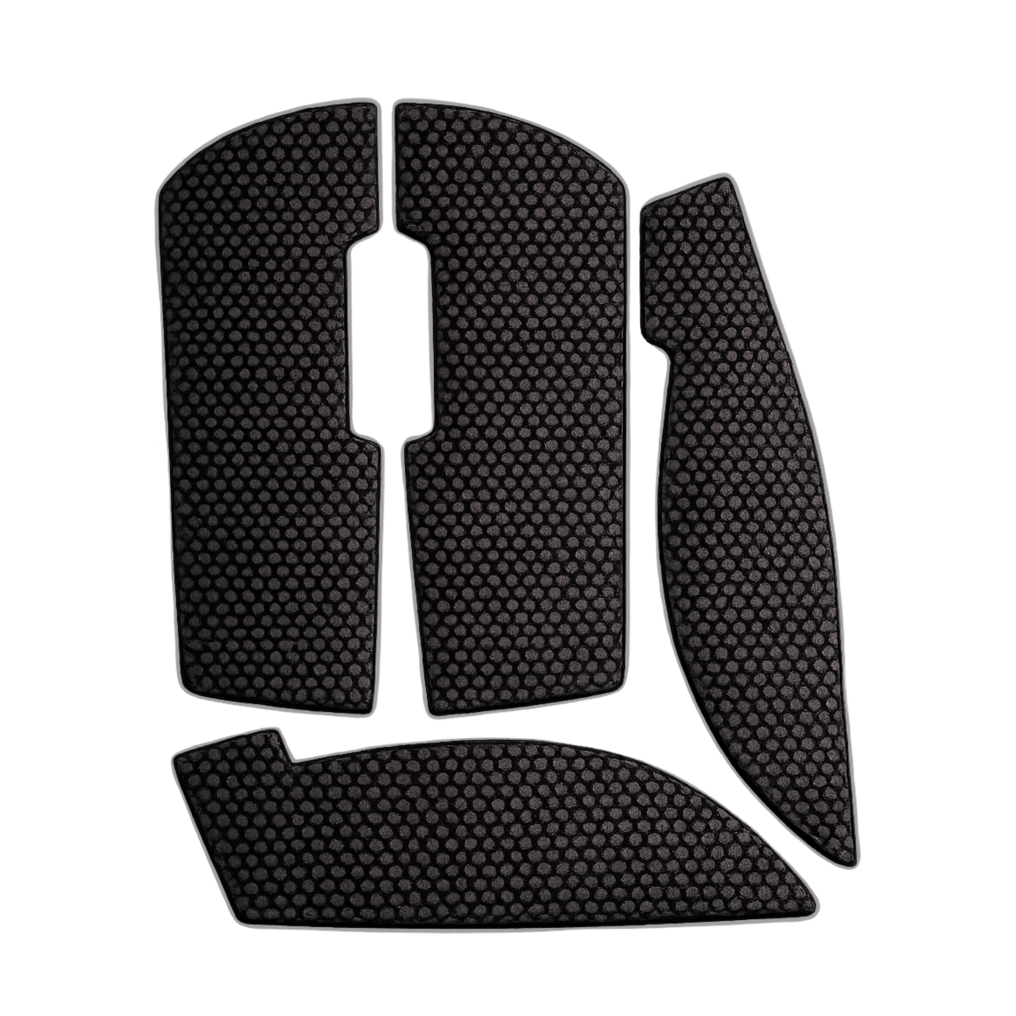 Et ensfarvet sort sæt grip tapes der passer til gaming mus i samme størrelse som Logitech G Pro Wireless